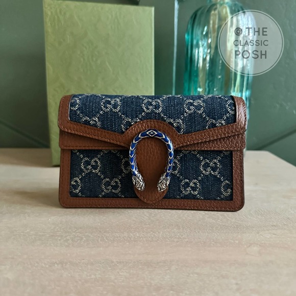 Gucci Handbags - NEW Gucci Dionysus Jacquard Denim Super Mini Crossbody Bag